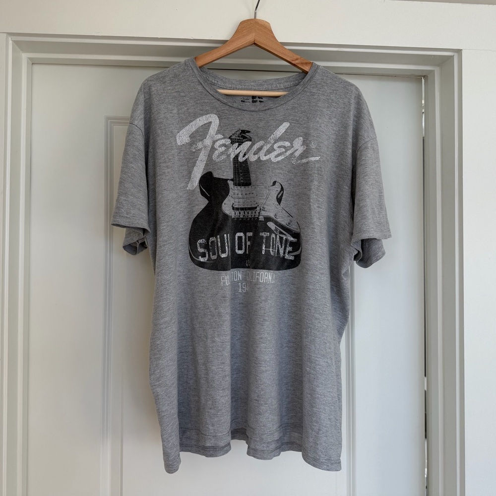 Fender Soul of Tone Guitar Graphic Band Tee Gray Vintage Retro Style Men’s XXL - Picture 6 of 10